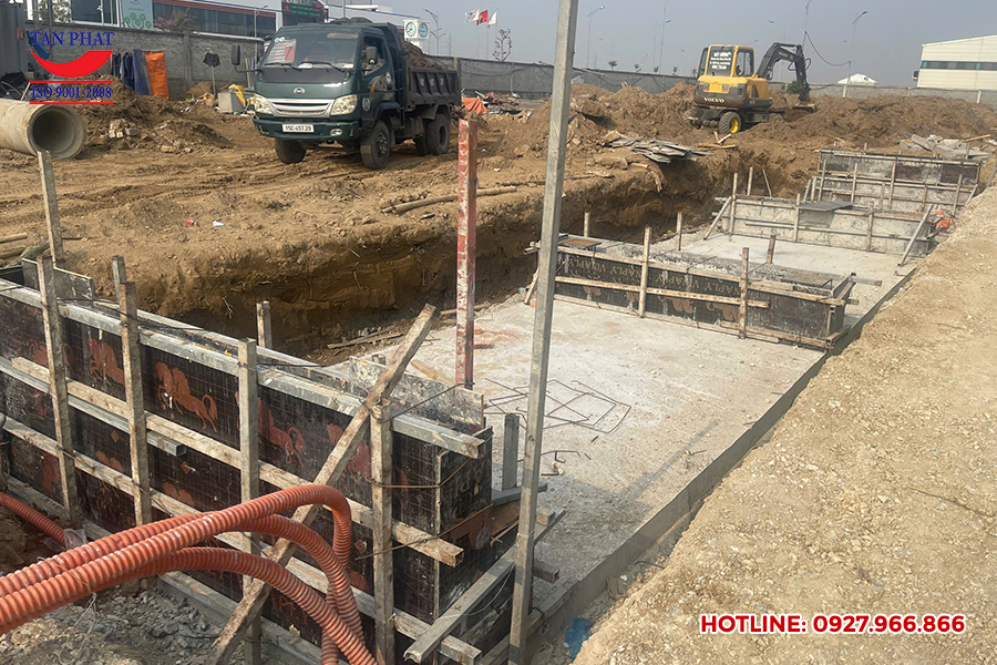 Móng trạm cân điện tử 80 tấn