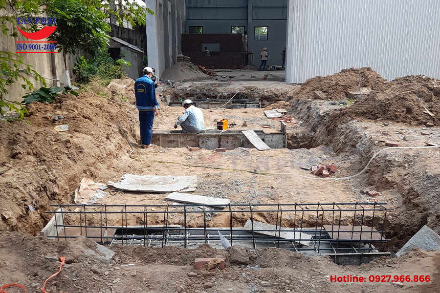 Móng trạm cân điện tử 80 tấn