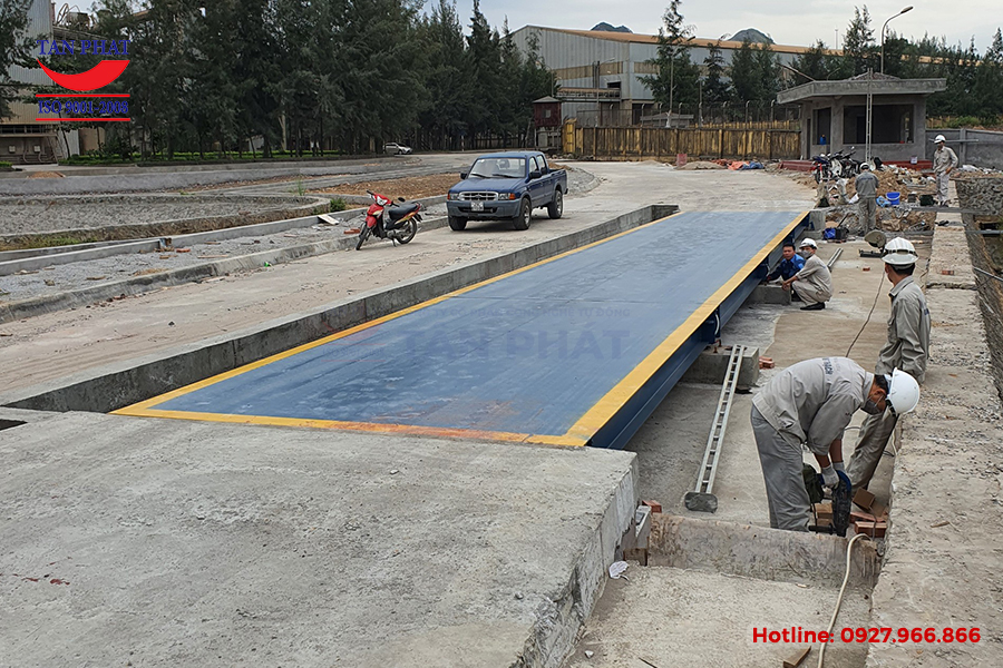 Dự án trạm cân điện tử 80 tấn 18x3m lắp tại Nhà máy xi măng Hoàng Thạch.
