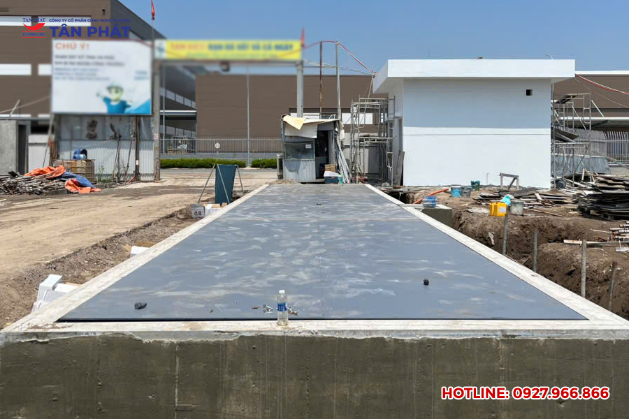 Trạm cân ô tô điện tử 150 tấn tại Hải Phòng sau khi hoàn thiện lắp đặt