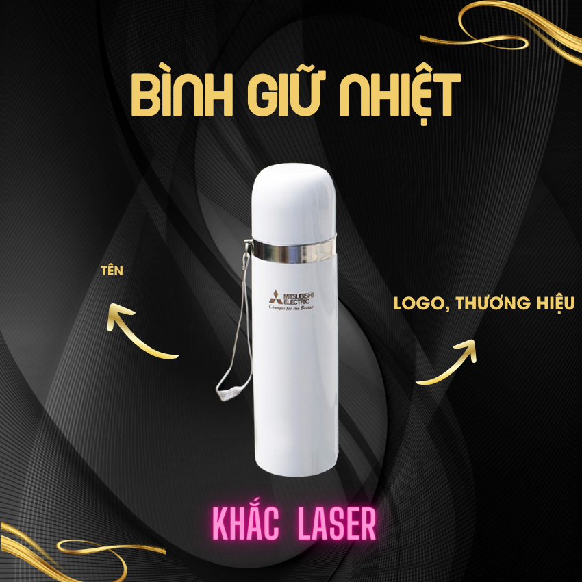 In khắc laser bình giữ nhiệt quà tặng