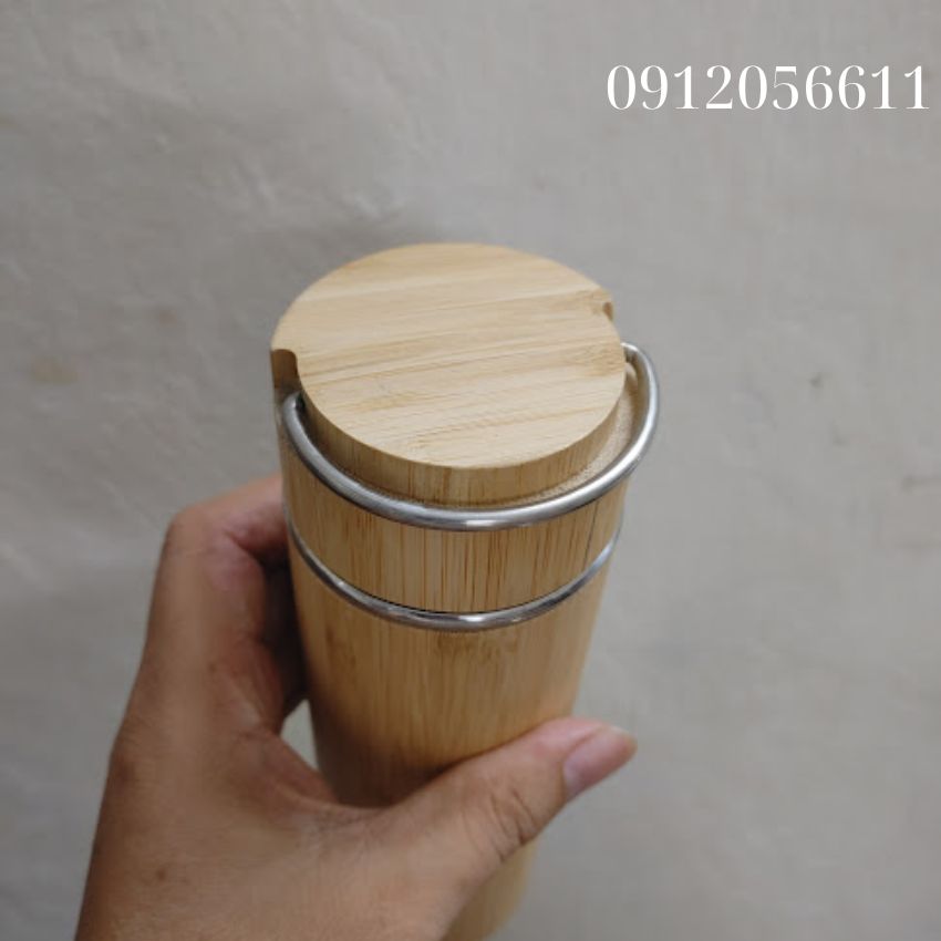 Bình giữ nhiệt tre có quai xách