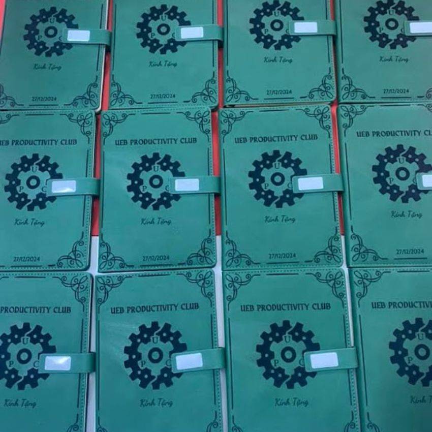 Sổ tay bìa da A5 200 trang kèm bút ký cao cấp