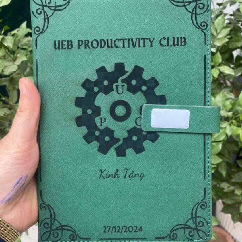 Sổ tay bìa da A5 200 trang kèm bút ký cao cấp
