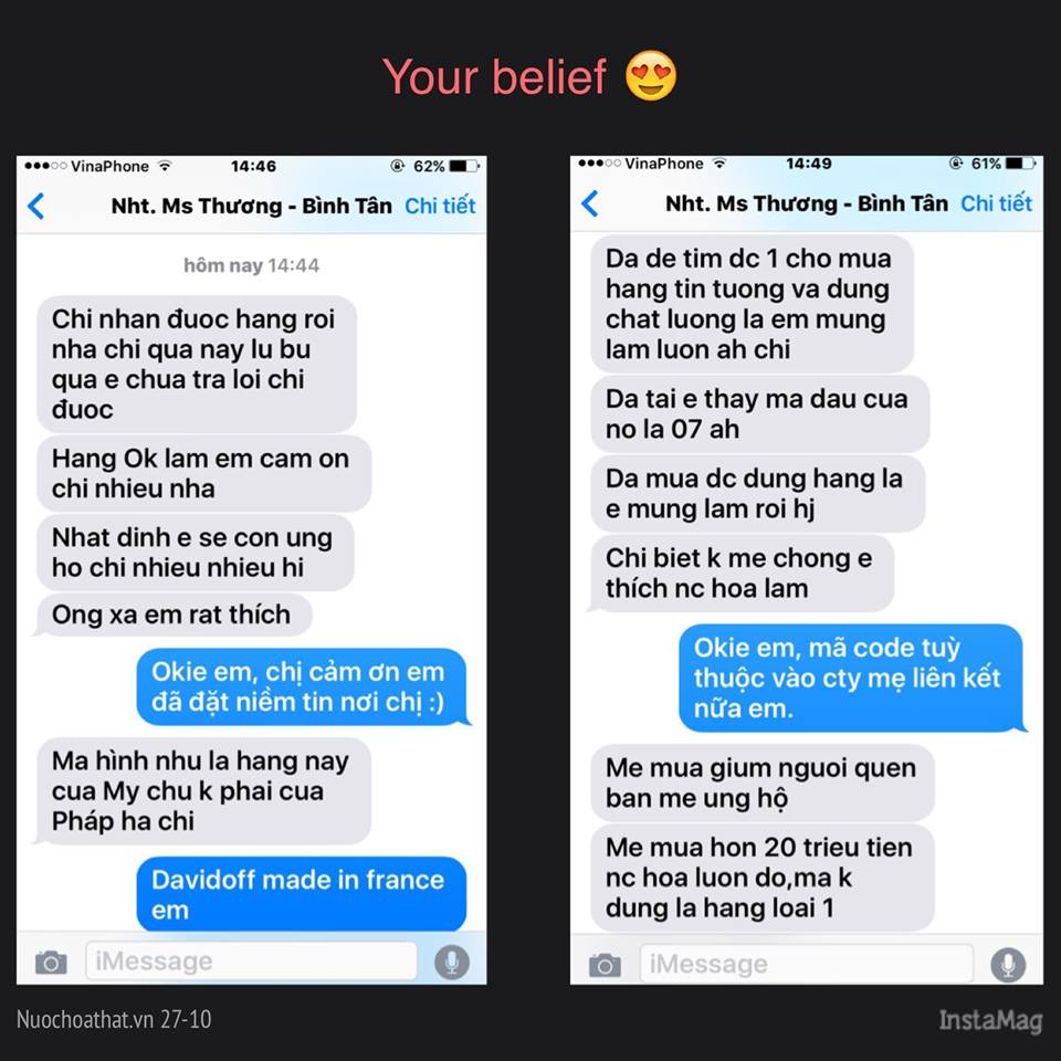 Khách hàng Nước hoa thật