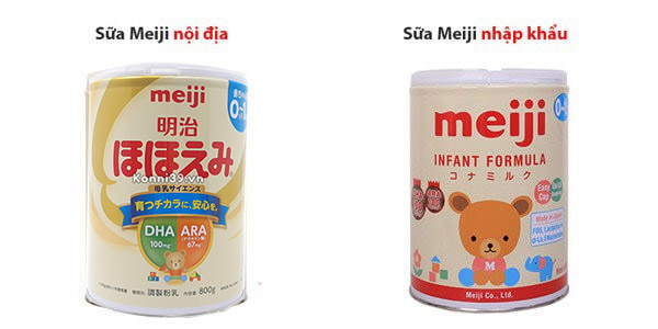 Sữa Meiji nội địa Nhật ( mẫu mới nhất) và sữa meiji nhập khẩu