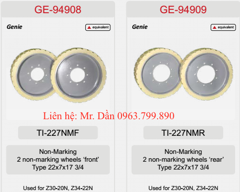 Bánh lốp di chuyển xe nâng người genie