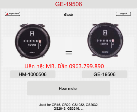 ĐỒNG HỒ BÁO GIỜ LÀM VIỆC XE NÂNG GENIE