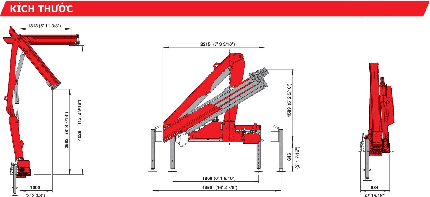 Cẩu gấp khúc 3 tấn