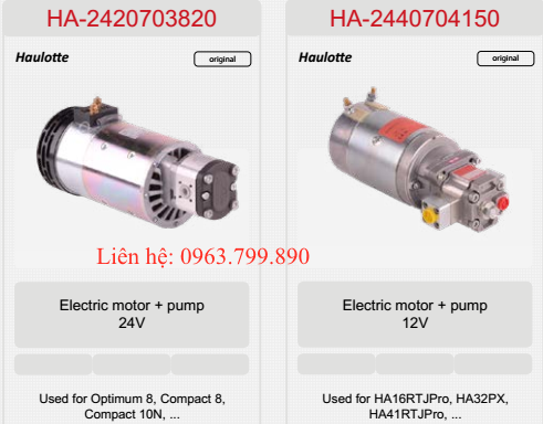 Mô tơ, bơm điện xe nâng người Haulotte