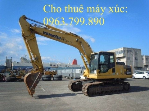 cho thuê máy xúc đào bánh xích 200