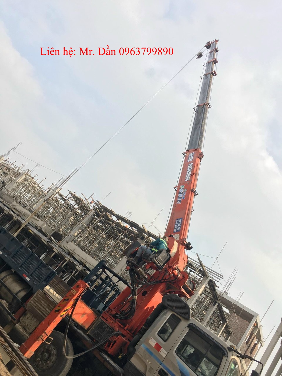 Cho thuê xe tải gắn cẩu tự hành 17 tấn