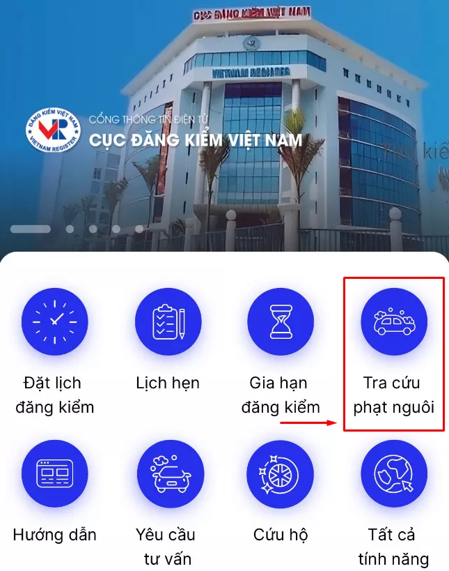 Cách tra cứu phạt nguội từ ứng dụng đăng kiểm