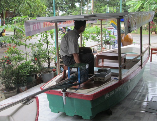Chiếc thuyền khi hoàn thành. Ảnh: NVCC