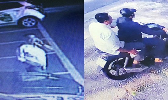 Hai gã trộm đập kính ôtô ở Sài Gòn bị camera ghi hình