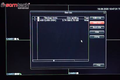 Hướng dẫn cách sao lưu dữ liệu video từ ổ cứng đầu ghi camera giám sát sang USB