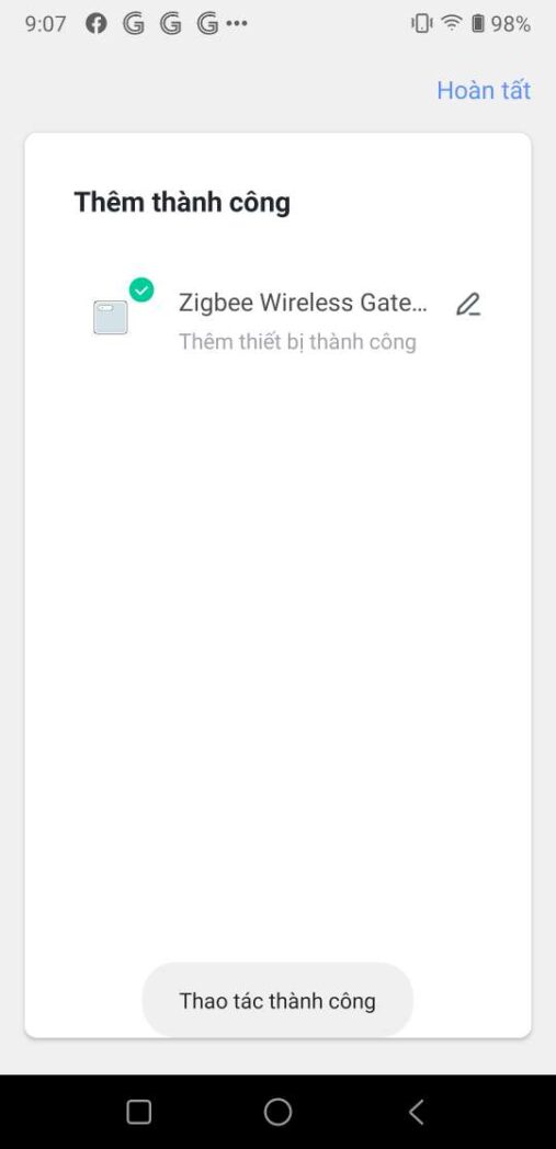 Cài đặt thiết bị Tuya sử dụng sóng Zigbee