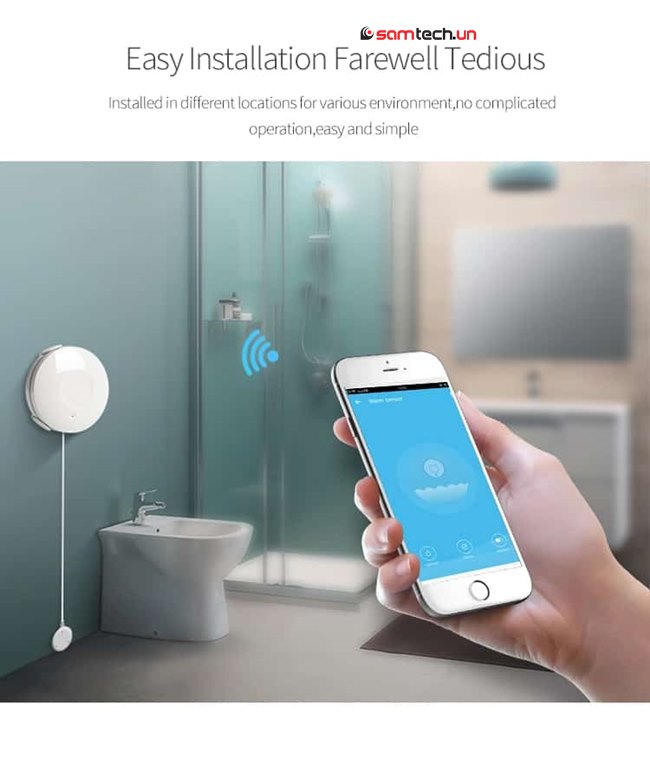 cam bien chong tran ro ri nuoc leak water sensor wifi tuya smartlife gia re ha noi