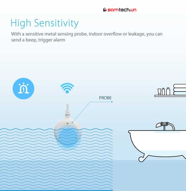 cam bien chong tran ro ri nuoc leak water sensor wifi tuya smartlife gia re ha noi
