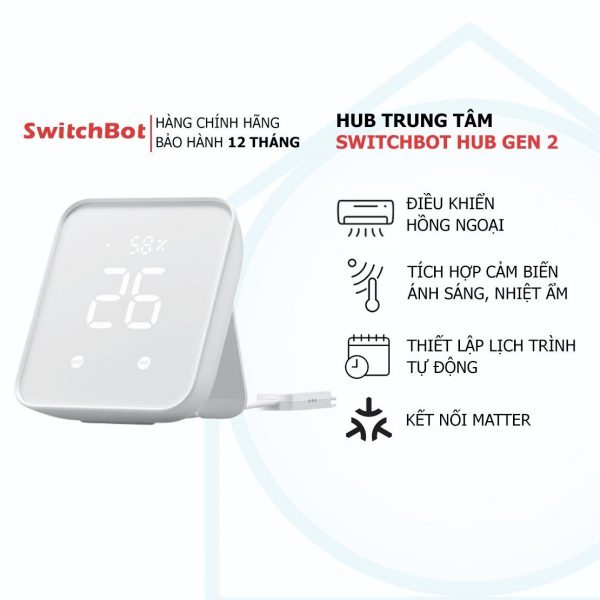Cảm biến nhiệt độ, độ ẩm SwitchBot Hub 2