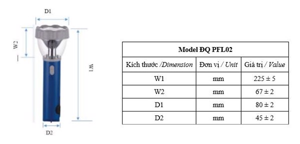Đèn pin Điện Quang ĐQ PFL02 R ( Pin sạc )