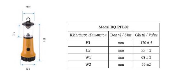 Đèn pin Điện Quang ĐQ PFL03 R ( Pin sạc )