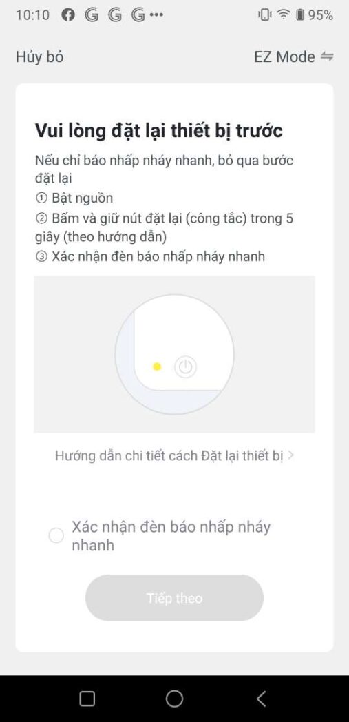 Cài đặt thiết bị Tuya sử dụng sóng Wifi