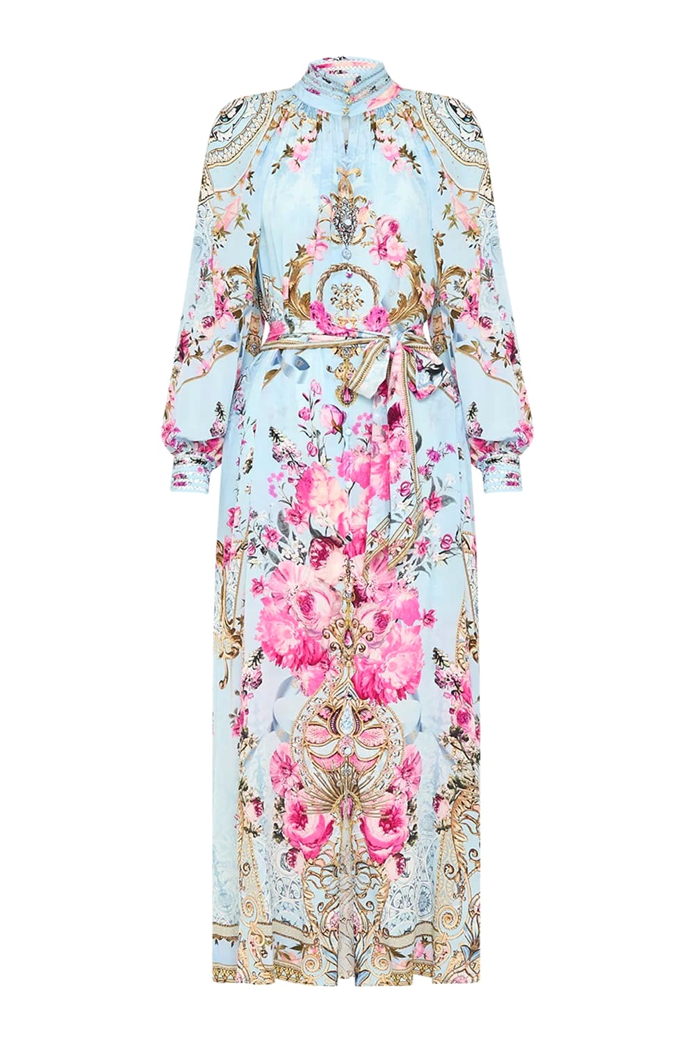 VÁY CAMILLA Silk Diamond Embellished V-Neck Maxi Dress High Classy