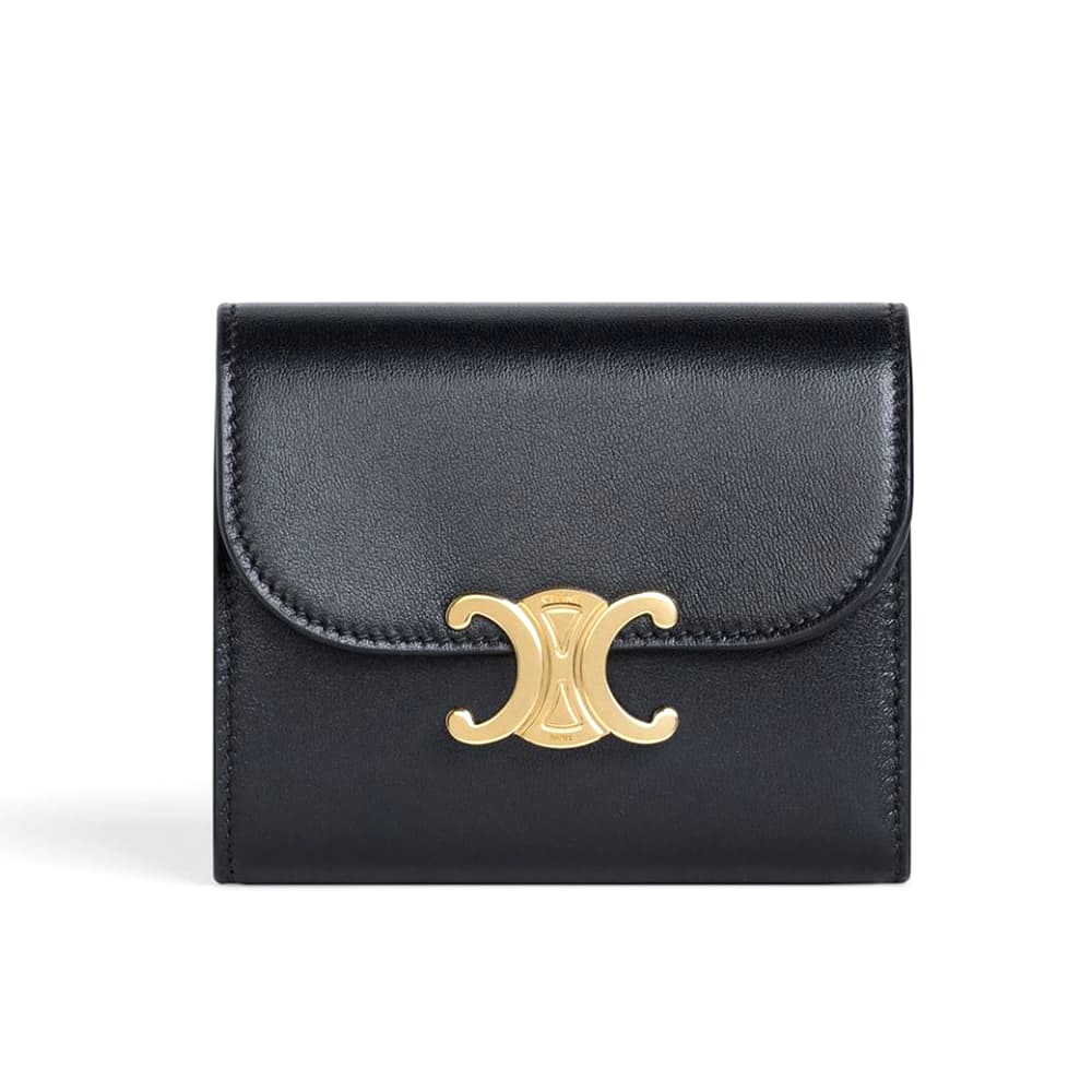 Ví Celine Women Small Flap Wallet in Shiny Smooth Lambskin-Black