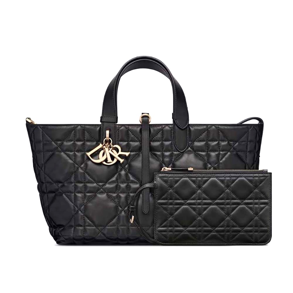 TÚI Dior Women Medium Dior Toujours Bag Black Macrocannage Calfskin