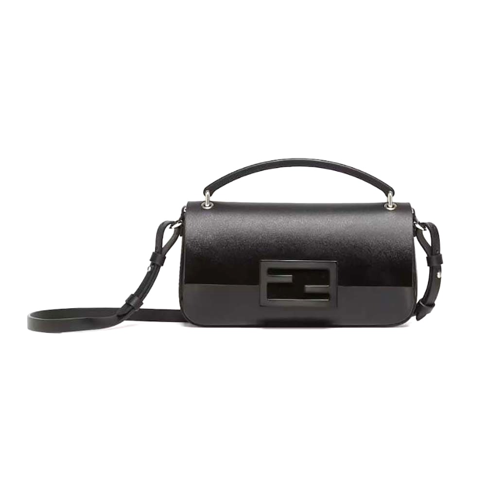 TÚI Fendi Women Baguette Phone Pouch Black Patent Leather Pouch