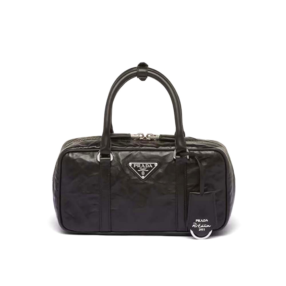 TÚI Prada Women Small Antique Nappa Leather Top Handle Bag-Black
