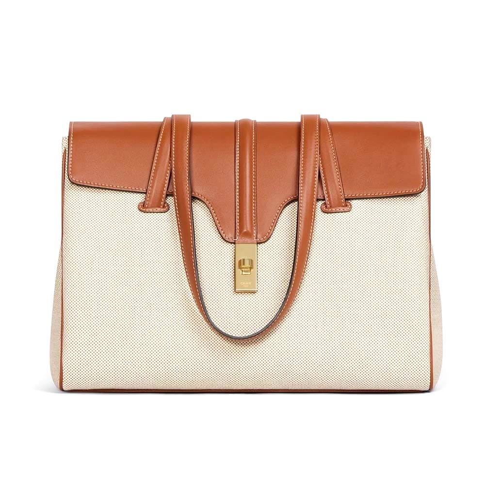 TÚI Celine Women Medium Soft 16 Bag in Textile and Calfskin
