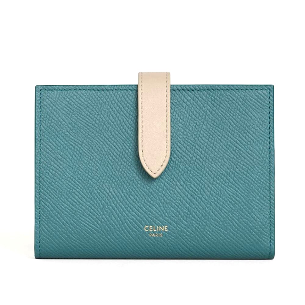 Ví Celine Women Medium Strap Wallet in Bicolour Grained Calfskin