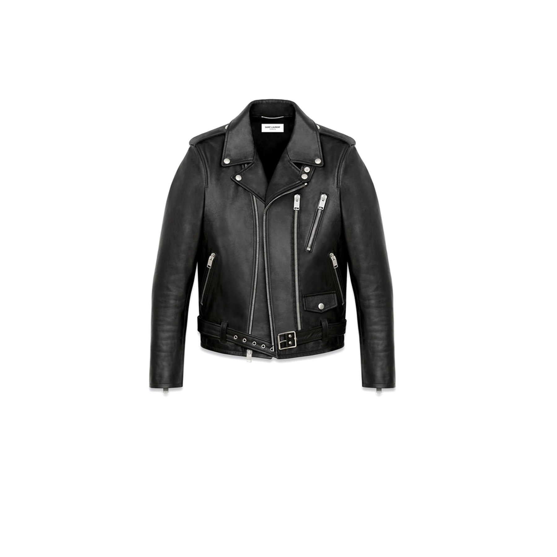 ÁO DA SAINT LAURENT CLASSIC SAINT LAURENT LEATHER MOTORCYCLE JACKET
