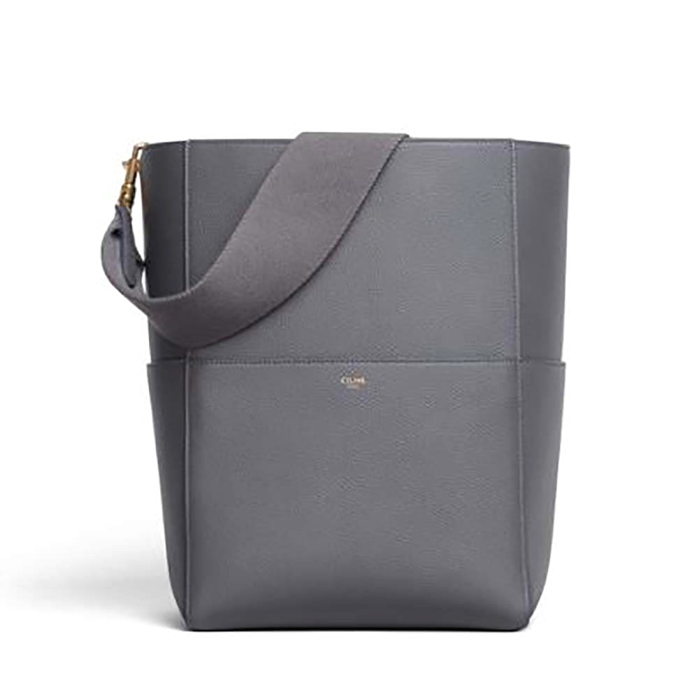 TÚI Celine Women Sangle Bucket Bag in Soft Grained Calfskin-Silver