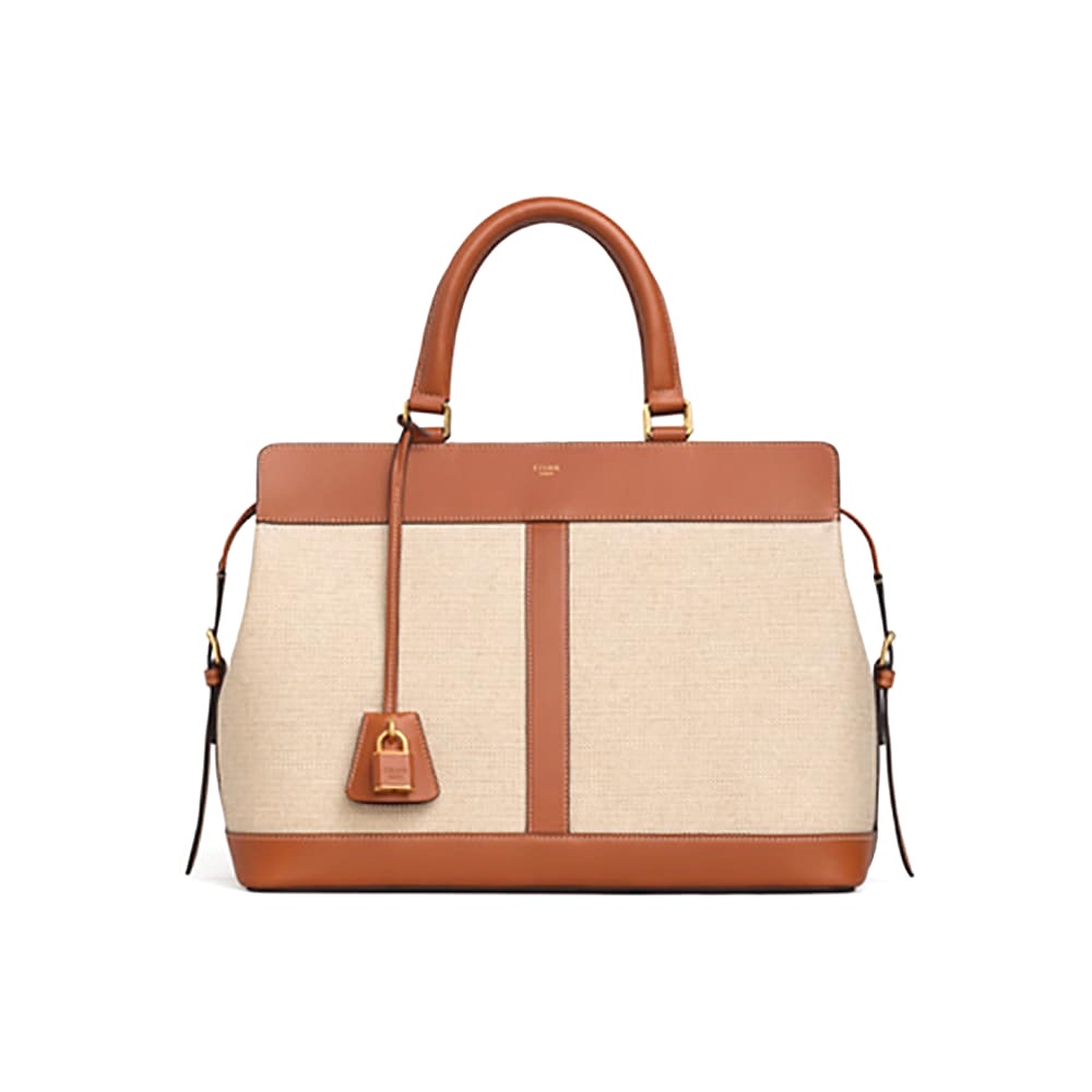 TÚI Celine Women Medium Cabas DE France Bag in Textile and Calfskin