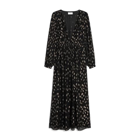 VÁY CELINE LONG DRESS IN FIL COUPÉ SILK GEORGETTE BLACK