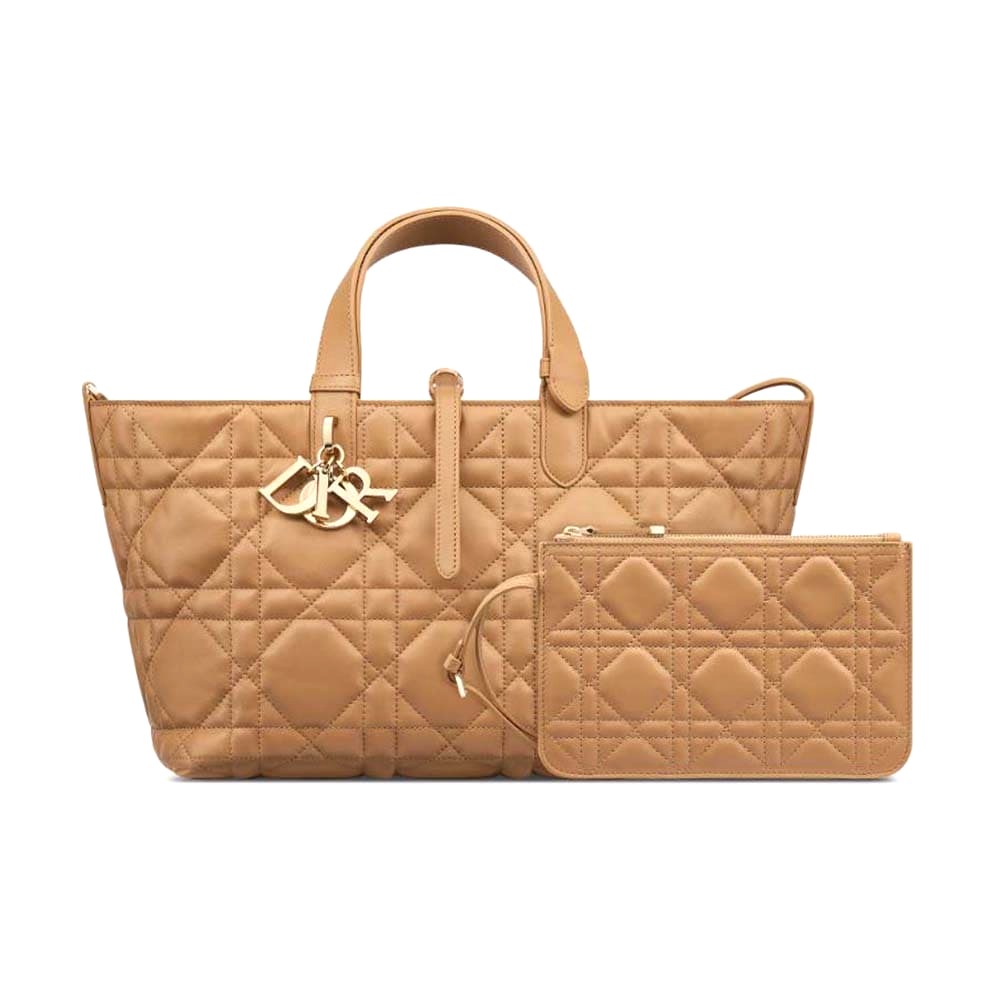 TÚI Dior Women Medium Dior Toujours Bag Medium Tan Macrocannage Calfskin