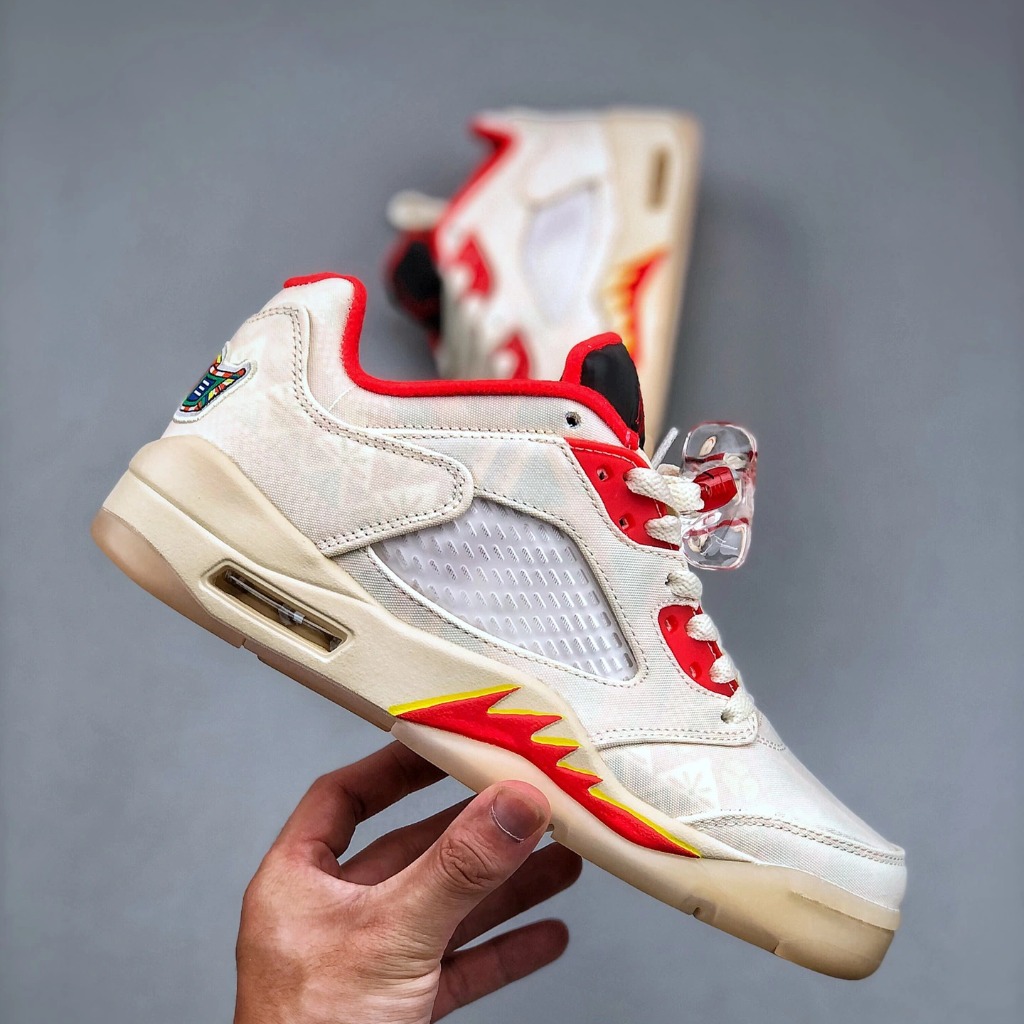 GIÀY AIR JORDAN 5 LOW “CNY” SAIL/CHILE RED-OPTI YELLOW