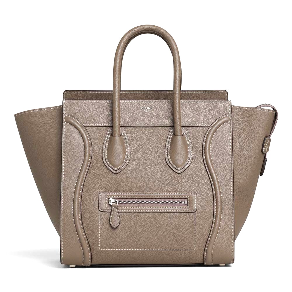 TÚI Celine Women Mini Luggage Handbag in Baby Drummed Calfskin-Brown