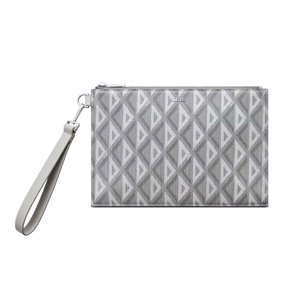 TÚI Dior Men A5 Pouch Dior Gray CD Diamond Canvas