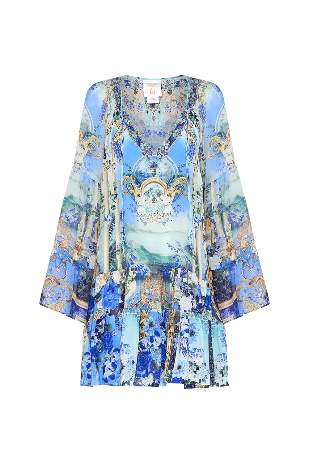 VÁY CAMILLA V NECK ROMAN MID DRESS High Classy