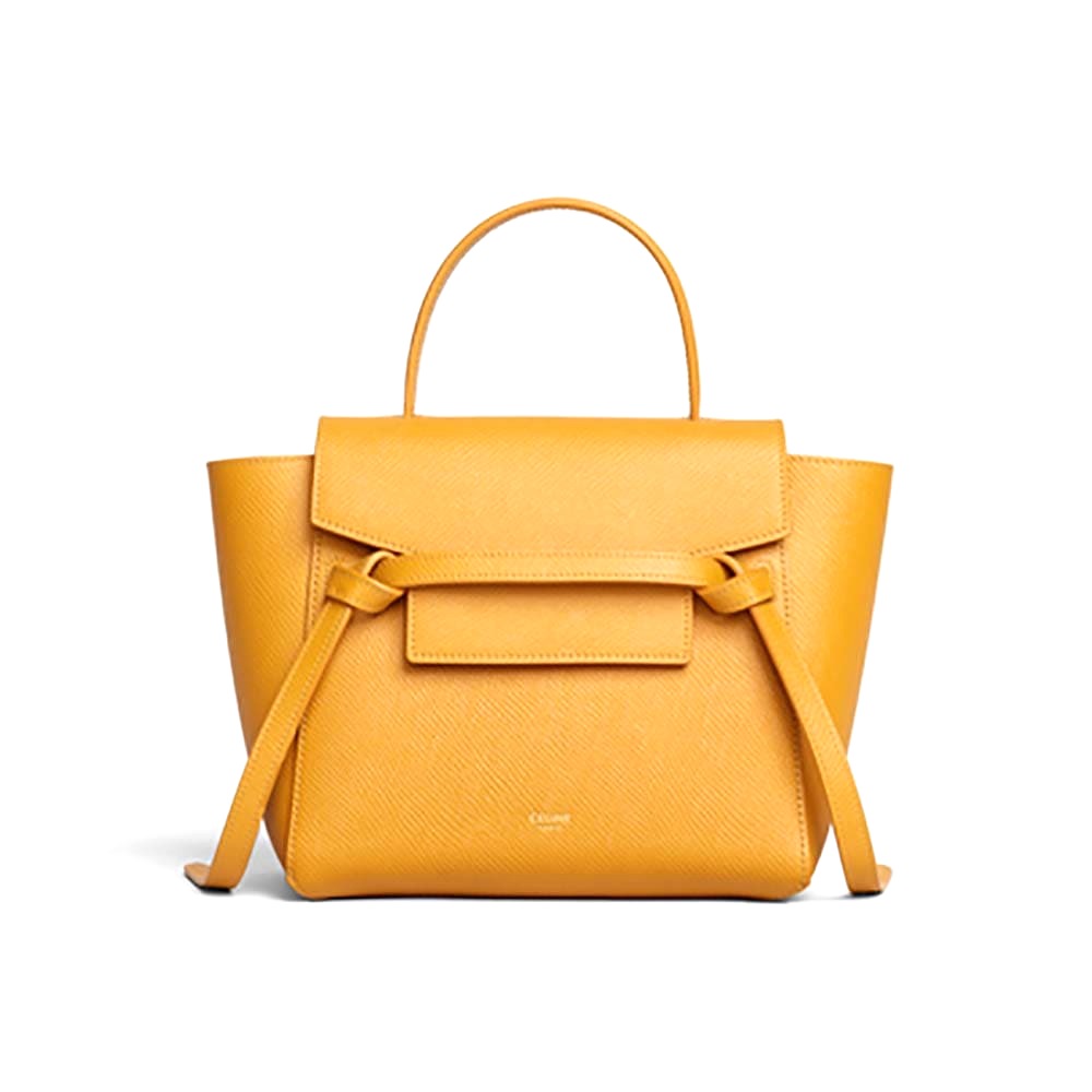 TÚI Celine Women Nano Belt Bag in Grained Calfskin-Yellow