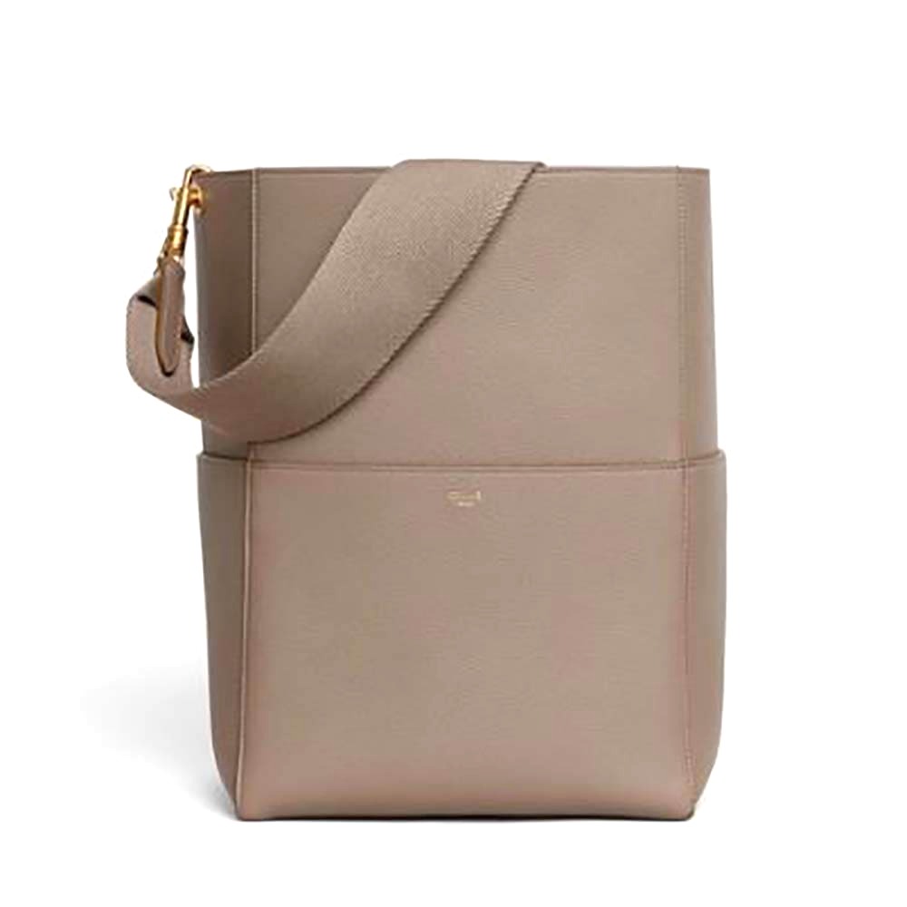 TÚI Celine Women Sangle Bucket Bag in Soft Grained Calfskin-Brown