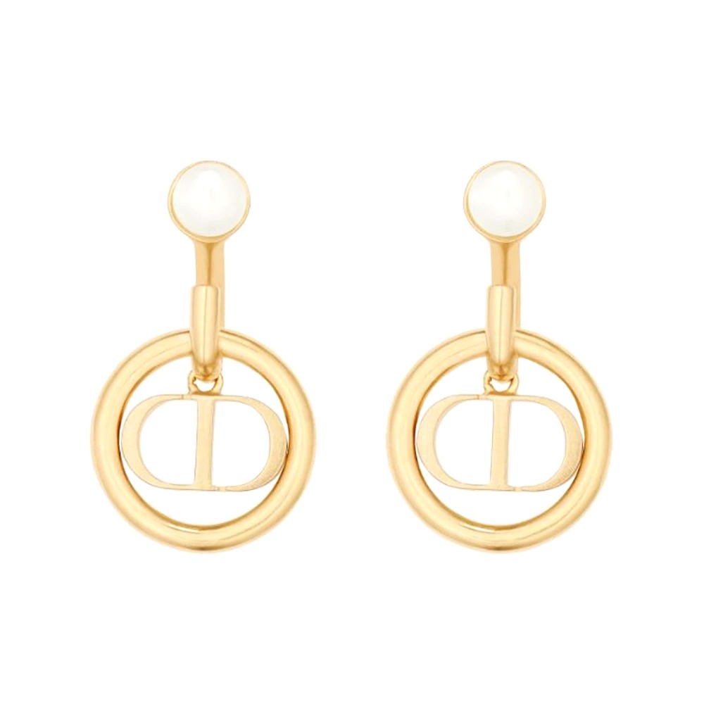 Bông tai Dior Women 30 Montaigne Earrings Gold-Finish Metal and White Resin Pearls