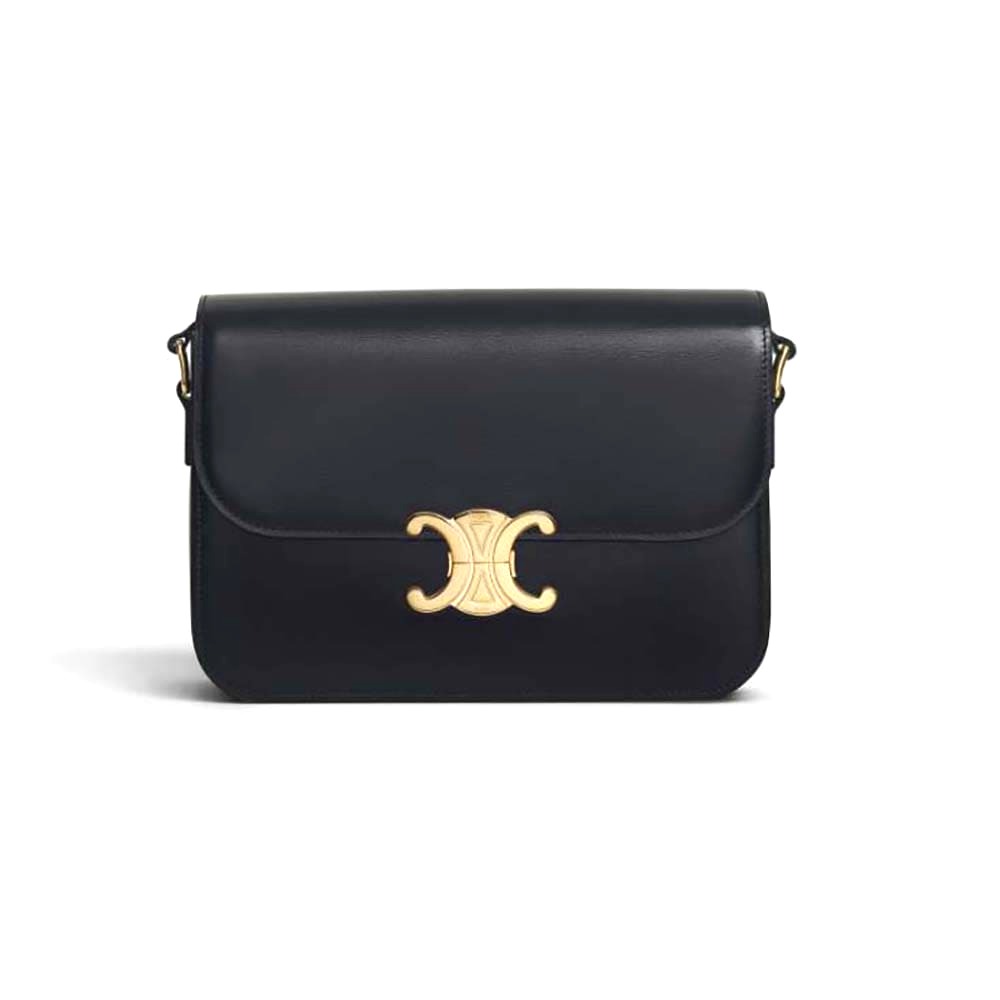 TÚI Celine Women Classique Triomphe Bag in Shiny Calfskin-Beige