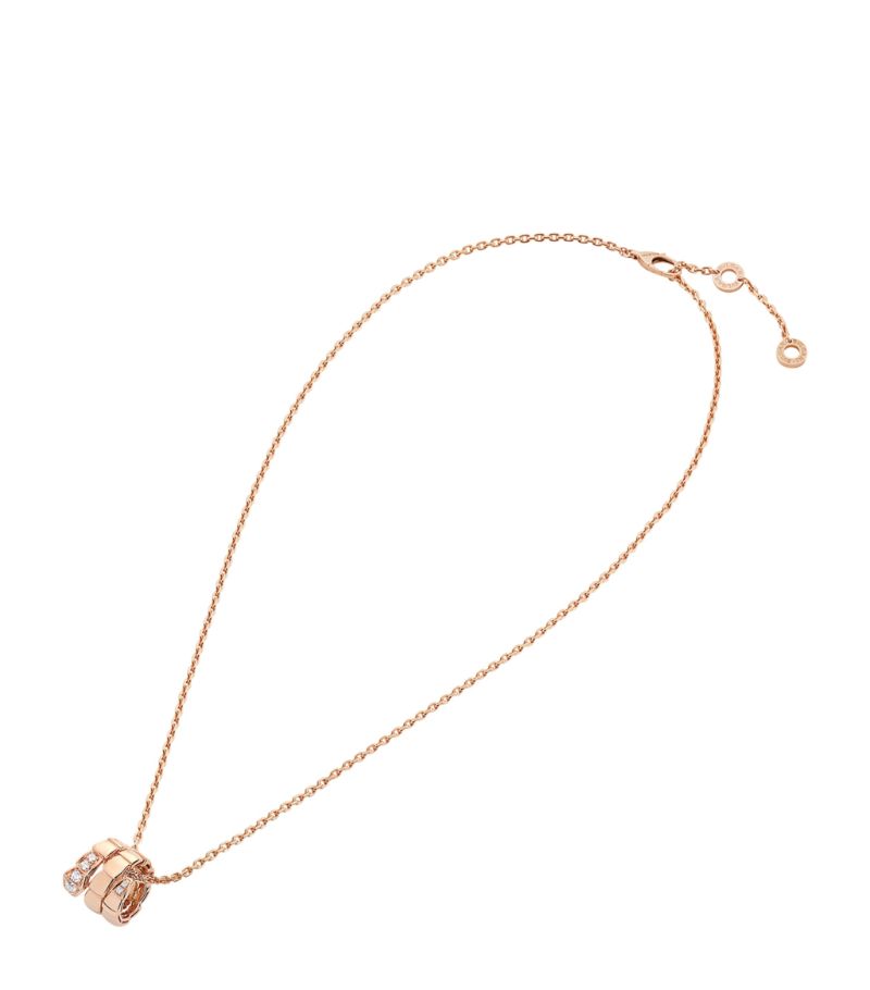 Vòng cổ BVLGARI Rose Gold and Demi Pavé Diamond Serpenti Viper Necklace vàng hồng18K