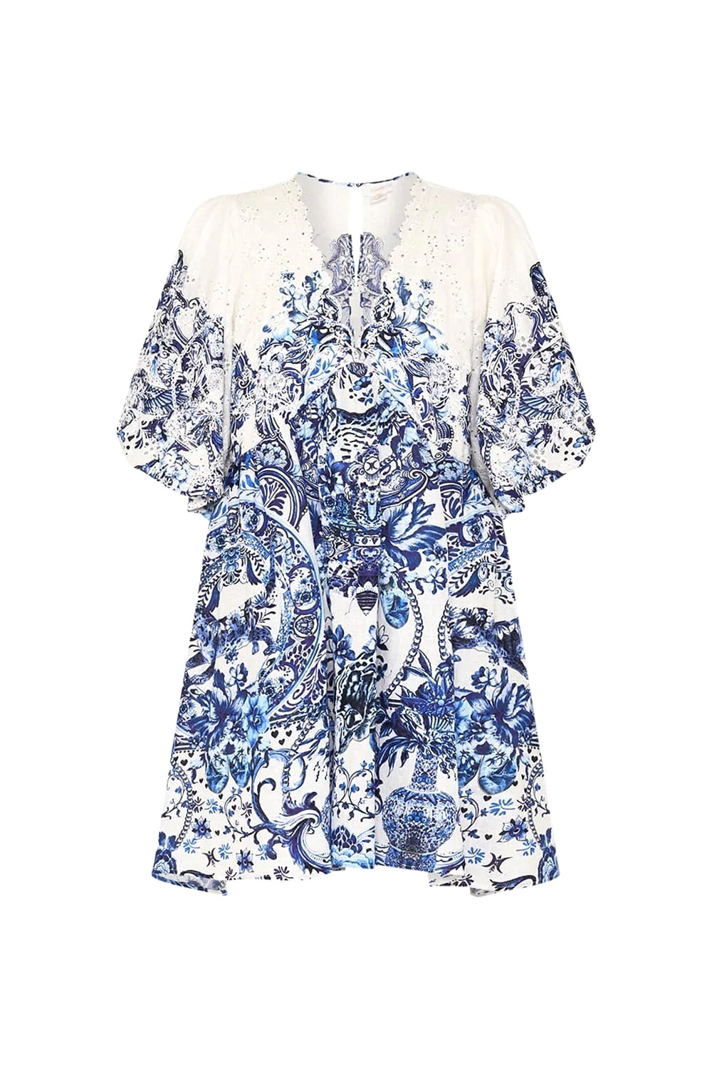 VÁY CAMILLA Silk Cardigan Embellished V-Neck Mid Dress High Classy
