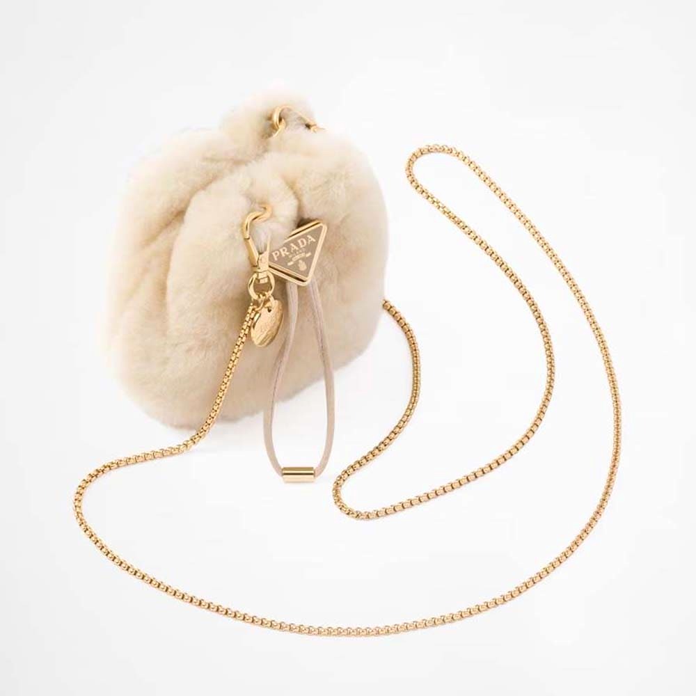 TÚI Prada Women Shearling Mini-pouch-Beige